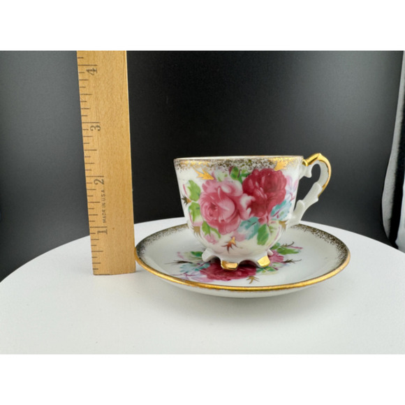 Vintage Napco Hand Painted Miniature Tea Cup & Saucer - Picture 7 of 10